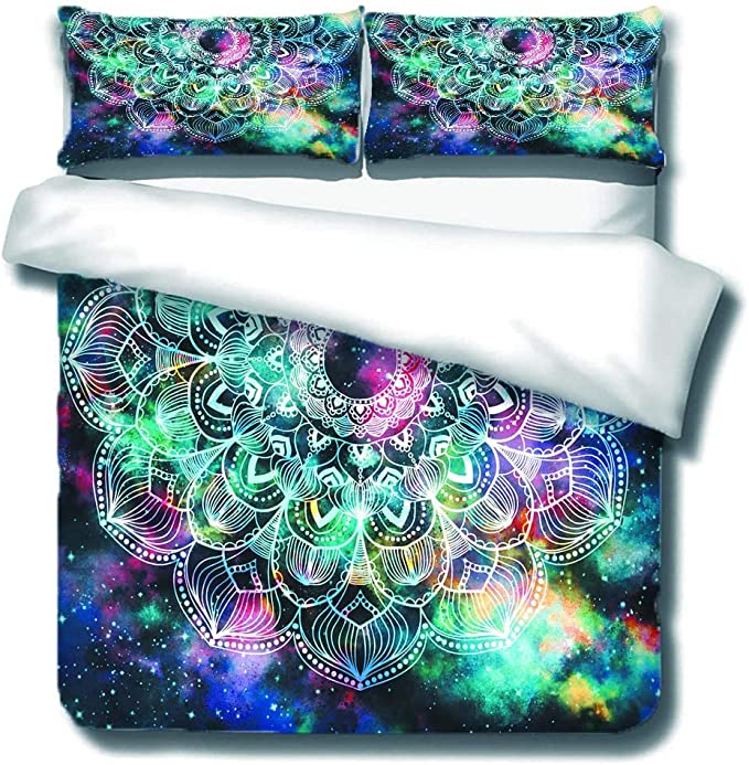 Photo 1 of 3D Galaxy Duvet Cover Queen Size 3 Pieces Microfiber Duvet Cover (No Comforter)