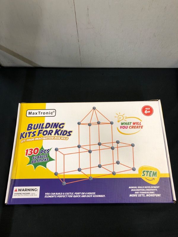 Photo 2 of Building Kit for Kids, 130 PCS Air Construction Toys for 6 7 8 9 10 11 12 Years Old Boys and Girls, DIY Fun Building Castles Tunnels Play Tent Tower with a Hammer and Nails
