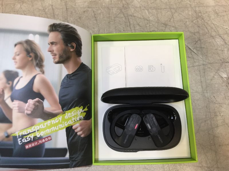 Photo 3 of Bone Conduction Headphones,Wireless Earbuds,Open Ear Bluetooth Sport Headset Built-in Mic & Touch Control,Two Charging Modes,IP55 Waterproof,Flash Lights for Night Running