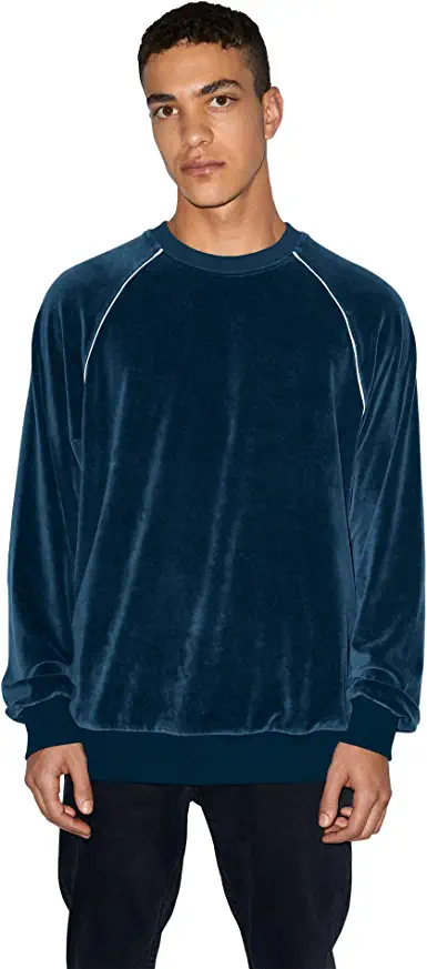 Photo 1 of American Apparel Men's Stretch Velour Long Sleeve Raglan Crewneck ---- LARGE 
