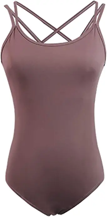 Photo 1 of Ballet Leotards for Women with Bra, High Cut Camisole Nylon Dance Leotard/Aerial yoga Outfit ----- M/L
