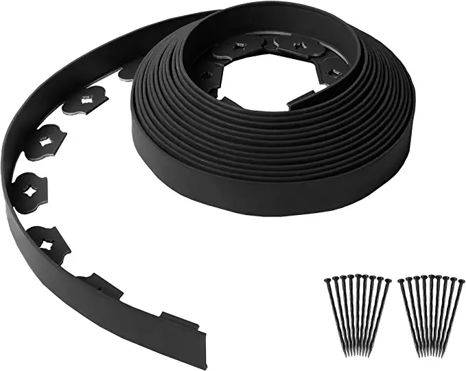 Photo 1 of AUKAR Landscape Edging Kit 20ft Length No Dig Garden Edging Border – Include 18 Spikes, for Landscaping and Flower Gardens (Black)
