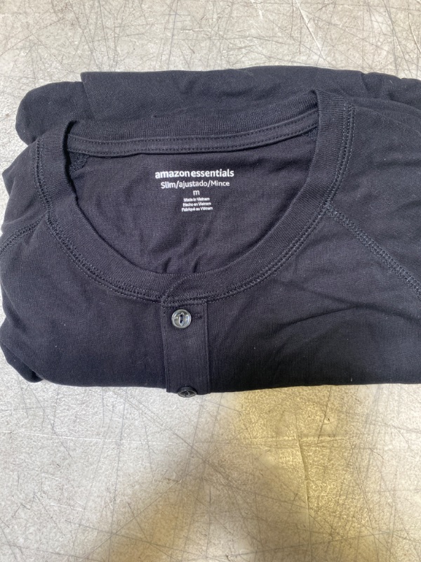 Photo 2 of Amazon Essentials Men's Slim-Fit Long-Sleeve Henley Shirt Size - M 