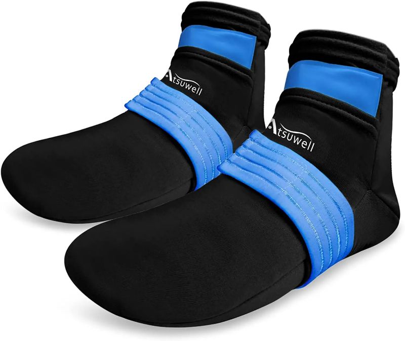 Photo 1 of Atsuwell Cold Therapy Socks, Reusable Gel Ice Pack for Feet, Sprains, Swelling, Chemotherapy Neuropathy, Plantar Fasciitis, Arthritis, Achilles, Heels, Arch, Post Partum Foot Pain Relief, Large
