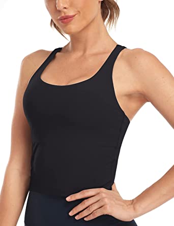 Photo 1 of HeyNuts Longline Zeal Bras Medium Impact Wirefree Sports Bras Workout Tank Tops with Removable Pads, A-D Cups SIZE S
