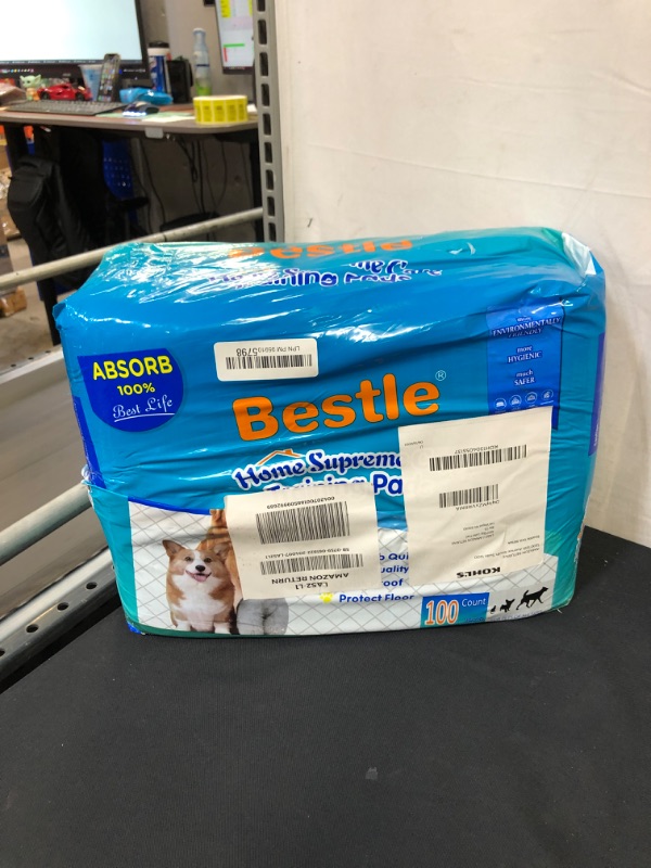 Photo 2 of BESTLE Pet Training and Puppy Pads Pee Pads for Dogs 22"x22"-100 Count Super Absorbent and Leak-Free