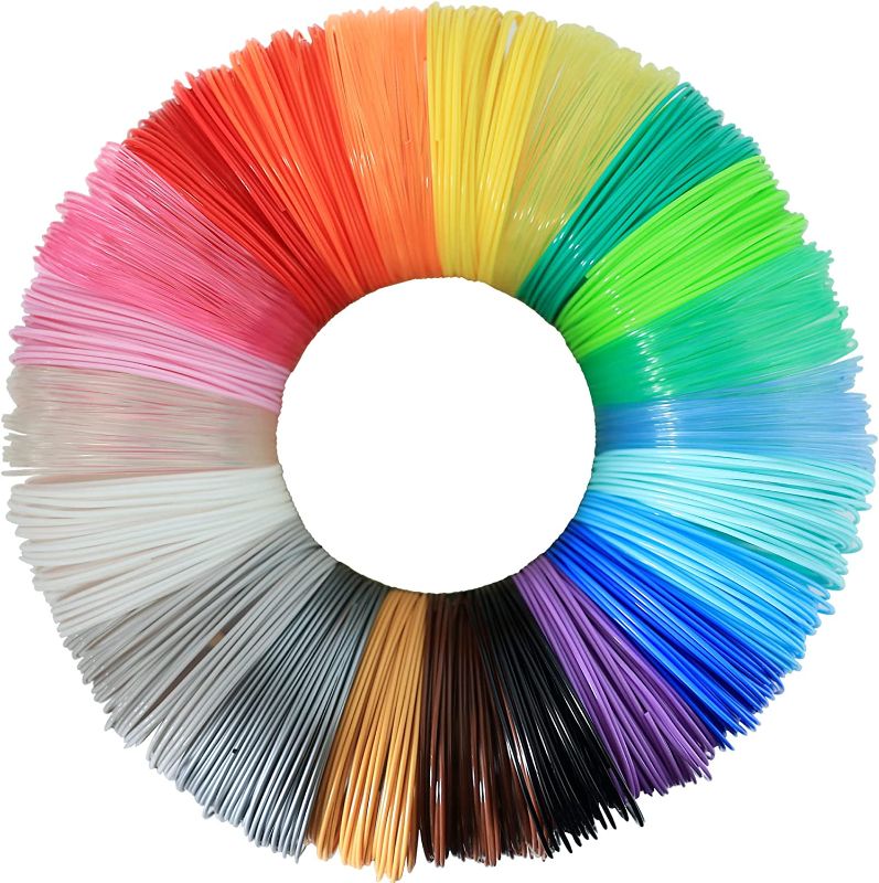 Photo 1 of  1.75mm PLA 3D Pen/Printer Filament Refill, 20 Colors, Each Color 10ft, Total 220ft PLA Filament Sample Pack, Support with MYNT3D SCRIB3D 3D Printing Pen, Compatible with 3Doodler Pen
