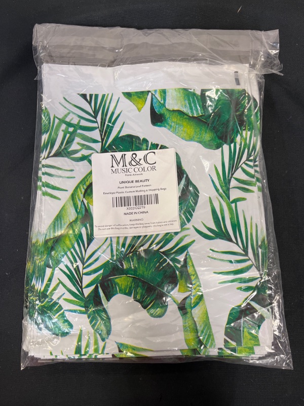 Photo 2 of 100 PCS Poly Mailers, 10” X 13” Envelopes Plastic Custom Mailing Shipping Bags, Poly Mailer Envelope with Self Seal Adhesive Strip - Waterproof (Banana Leaf)
