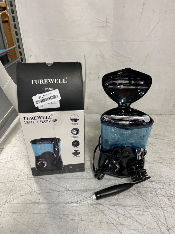 Photo 2 of TUREWELL Water Dental Flosser for Teeth/Braces, Water Teeth Cleaner Pick 8 Jet Tips and 10 Pressure Levels, 600ML Large Water Tank Oral Irrigator for Family(Black)
