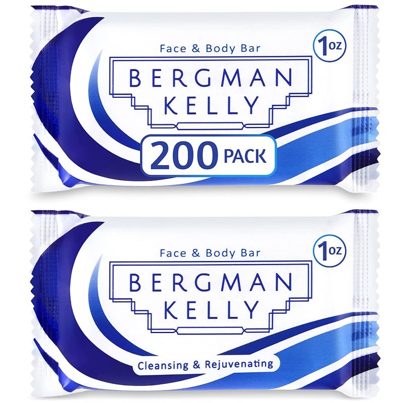 Photo 1 of BERGMAN KELLY Hotel Soap Bars (White Tea, 1 oz, 200 PK), Travel Size Luxury Bulk Amenities Bar Soap, Mini Individually Wrapped Rectangular Soap, Small Toiletries for Airbnb, Motel, Guest Bath
