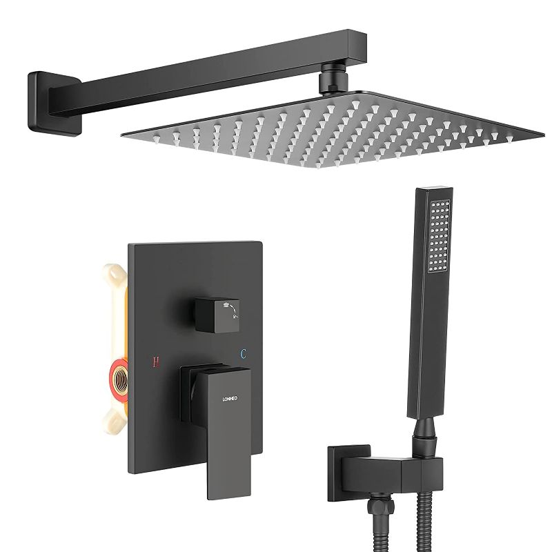 Photo 1 of Balancing Shower System High presssure,Wall Mounted Rainfall Shower System,Black
