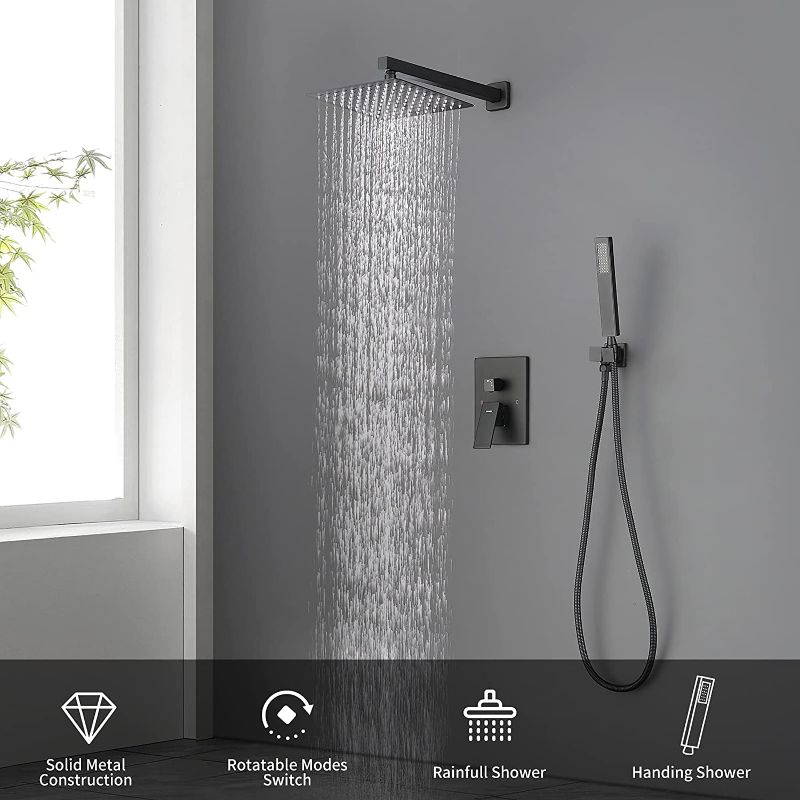 Photo 2 of Balancing Shower System High presssure,Wall Mounted Rainfall Shower System,Black