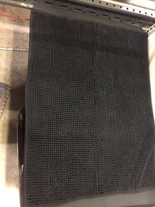 Photo 1 of Smiry Luxury Chenille Bath Rug, Extra Soft and Absorbent Shaggy Bathroom Mat Rugs, Machine Washable, Non-Slip Plush Carpet Runner for Tub, Shower, and Bath Room(32''x24'', Black)
