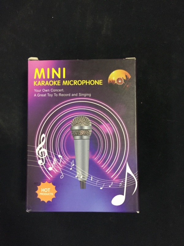 Photo 2 of ?2PACK?Mini Microphone, Tiny Microphone, Karaoke Microphone/Pet Sniffing Microphone With mic stand for Man/Pet Voice Recording Shouting and sing (Black&Silver)
