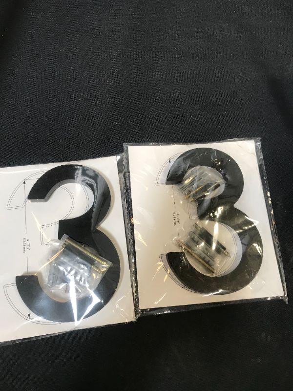 Photo 1 of 5 inch Floating House Number, Modern House Numbers, for Outdoor Mailbox Yard Home Wall DoorGarage Gate with Nail Kit, Coated Black, 911 Visibility Signage (3) ----  2 PACK 
