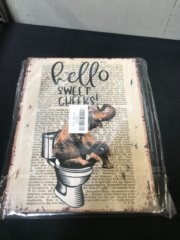 Photo 2 of akeke Hello Sweet Cheeks Elephant Funny Bathroom Rustic Farmhouse Retro