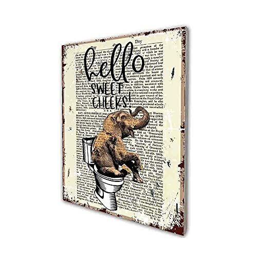 Photo 1 of akeke Hello Sweet Cheeks Elephant Funny Bathroom Rustic Farmhouse Retro