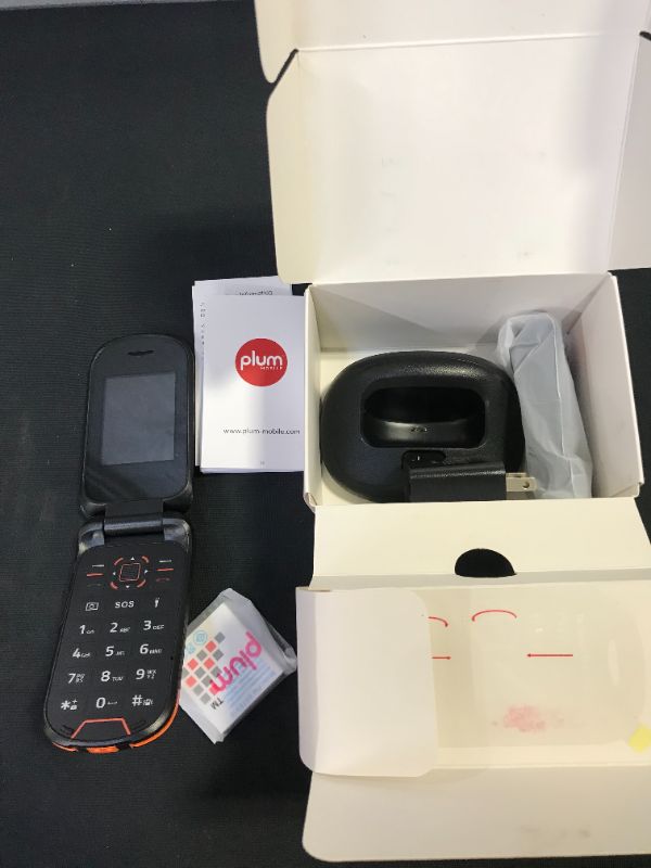 Photo 2 of Plum RAM Plus 4G Volte Unlocked Rugged Flip Phone 2022 Model ATT, Tmobile Straight Talk, Mint, Ting, Tello, Consumer Cellular- Orange
