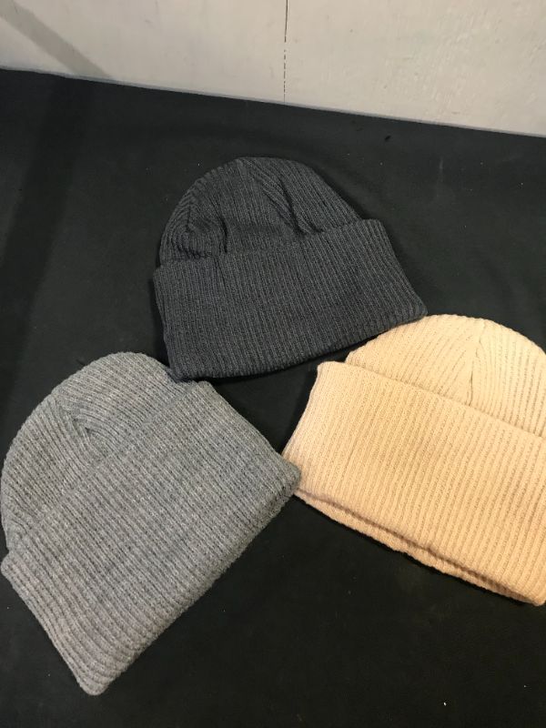 Photo 1 of 3 PACCK OF BEANIES FOR ADULTS  -- S/M 