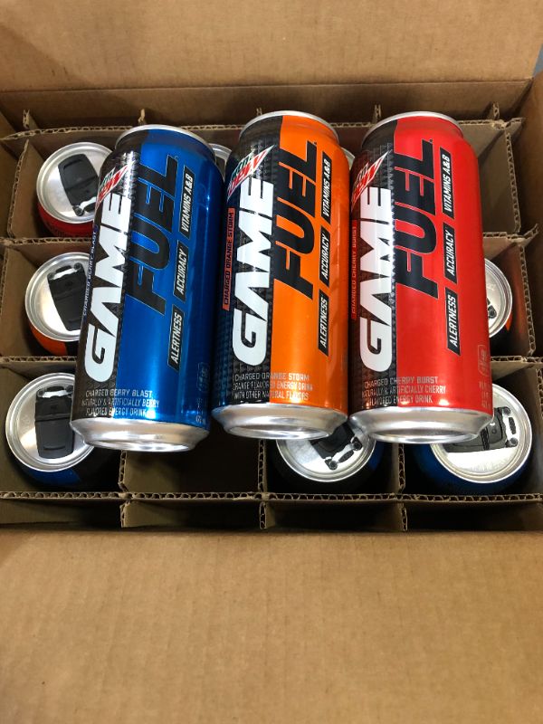 Photo 4 of (12 cans) Mtn Dew Game FUEL, 3 Flavor Variety Pack, 16 fl oz, Assorted - BB SEP 2022