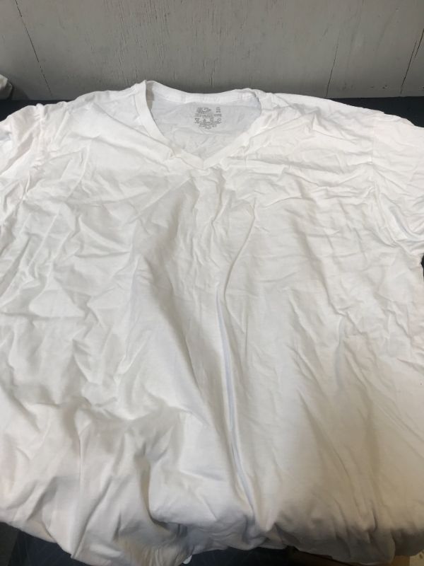 Photo 1 of 6 PACK OF MENS XL V NECK WHITE T