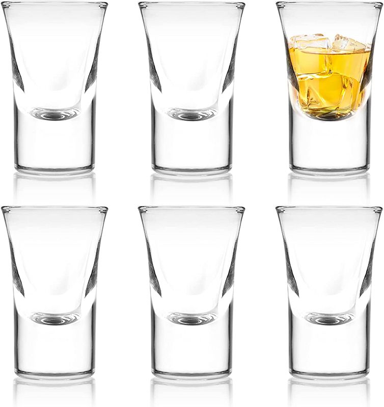 Photo 1 of Asipmor Shot Glass Set with Heavy Base,1 oz Tequila Shot Glasses Set of 6 , Clear Shot Glass(6 PACK)
