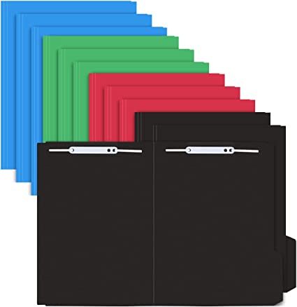 Photo 1 of Tashkummy 12-Pack Fasteners Plastic Classification Folders: Letter Size,0.8 inches Expansion,1/3-Cut Tabs,File Folder with 3.15 inches Fasteners,4 Color-Including Red,Black,Blue,and Green.,2022A
