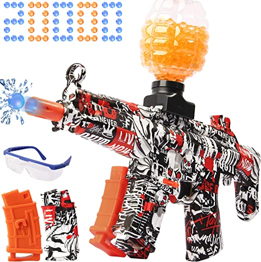 Photo 1 of Aphronod MP5 Gel Ball Blaster, New MP5 Splatter Ball Blasters Automatic with 20000 Water Gel Beads, Goggle and 2 Battery, for Outdoor Activities Shooting Game, Aged 12+, Red
