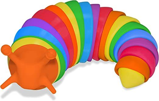 Photo 1 of Fidget Slug Toy, Flexible Decompression Slug for Relaxing, Friendly Articulated Slug Fidget Toy, Hand Sensory Toy for Adults (7.5 Inch Rainbow)
