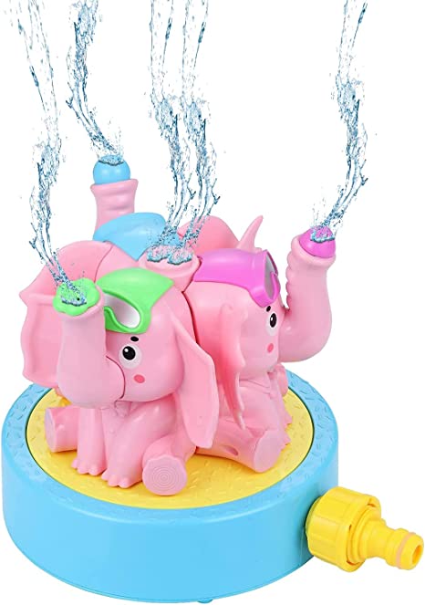 Photo 1 of Biggold Sprinkler for Kids, Kids Toddler Summer Water Sprinkler Toy for Yard Elephant Wiggle Sprayer Compatible with 3/4in Garden Hose
