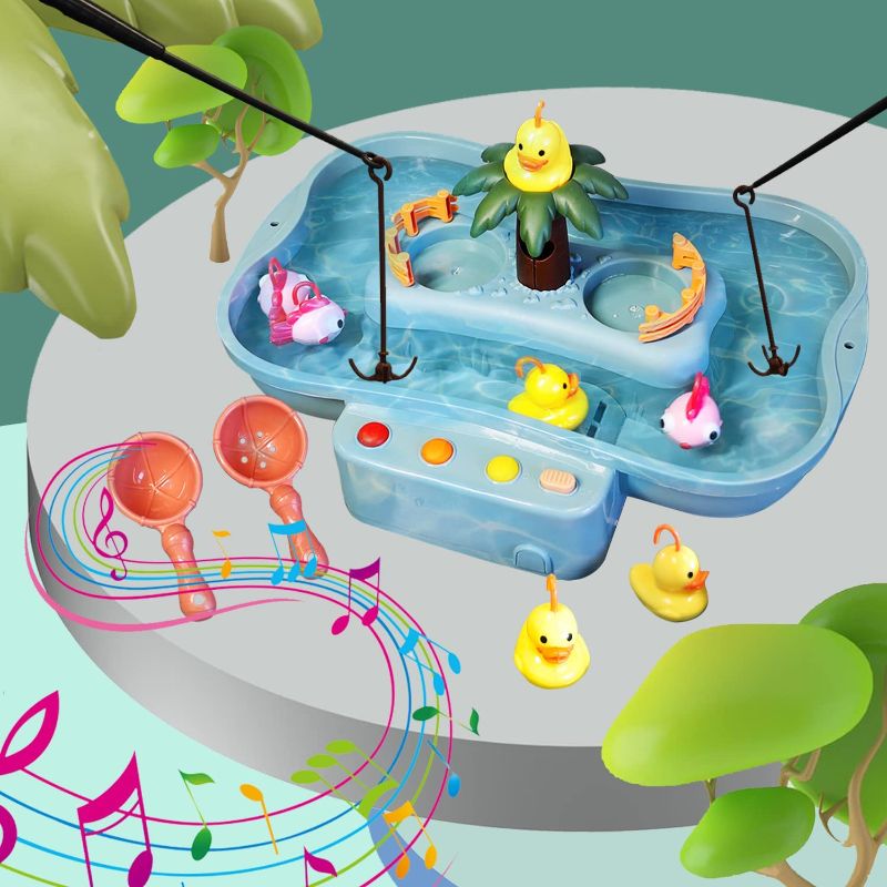 Photo 1 of GOOSH Fishing Game Toys with Pond, 10 in 1 Water Table Toy Fishing Set Premium Version, Learning Educational Fishing Toy with Music for Boys Girls