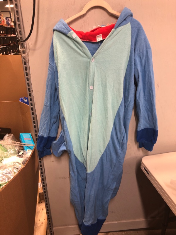 Photo 2 of Adult Stitch Onesie Animal Pajamas Halloween Cosplay Costumes Party Wear Blue size small 