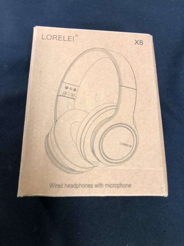 Photo 2 of LORELEI X8 Over-Ear Wired Headphones with Microphone with 1.45m-Tangle-Free Nylon Line and 3.5mm Plug