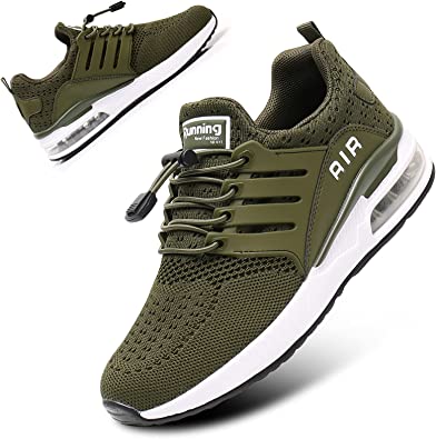 Photo 1 of BOGOVER Women's Running Shoes Fashion Non Slip Air Cushion Sneakers Casual Running Tennis Shoes for Indoor Outdoor Gym Jogging (Green, Numeric_7), Size 6.5
