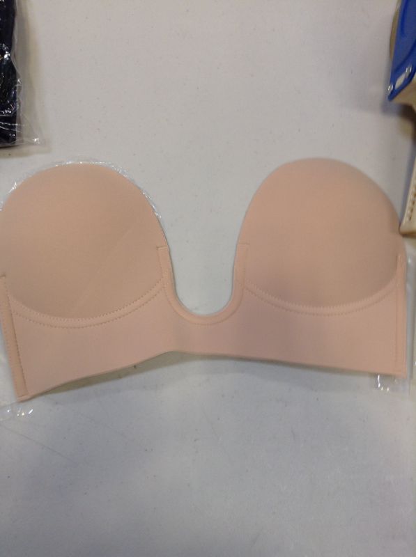 Photo 1 of Bontierie Women's Push Up Plunge Adhesive Bra Reusable Deep U-Shaped Sticky Bra Strapless Backless Breast Lifting Bra SIZE C 
