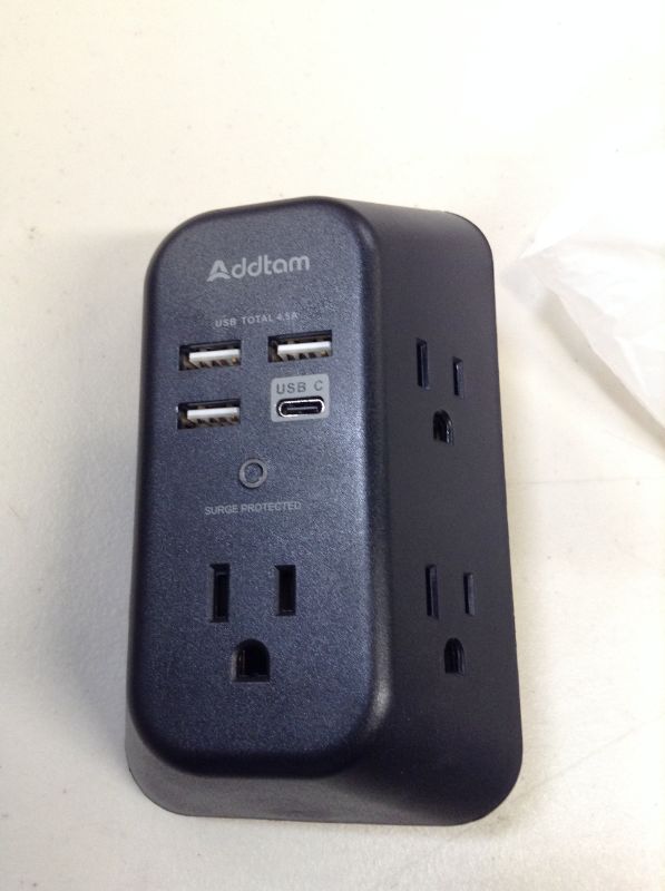 Photo 3 of USB Wall Charger Surge Protector - Addtam 5 Outlet Extender with 4 USB Charging Ports ( 1 USB C)