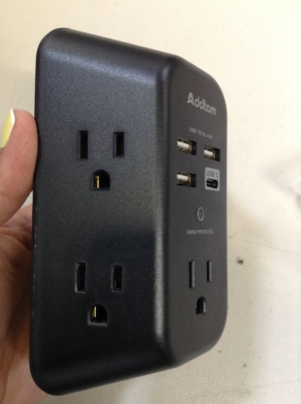 Photo 2 of USB Wall Charger Surge Protector - Addtam 5 Outlet Extender with 4 USB Charging Ports ( 1 USB C)