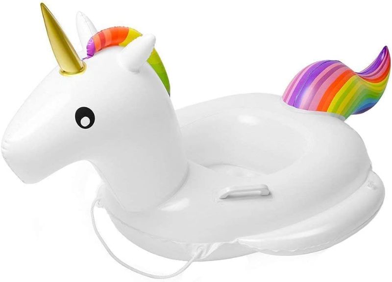 Photo 1 of Baby Pool Float Unicorn Toddlers Floaties Infant Inflatable Swimming Ring with Handles for Kids Aged 1-6 Years