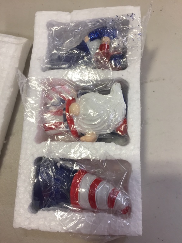 Photo 2 of 4th of July Decorations Patriotic Gnomes Independence Day Figurines American Veterans Day Decorations Uncle Sam Stars and Stripes Tomte Nisse Scandinavian Ornaments Tiered Tray Decor (3Pcs)
