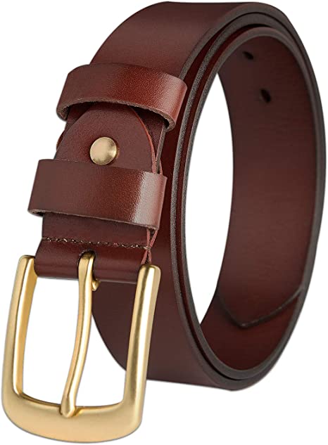 Photo 1 of Genuine Leather Belt for Men, PIYIDAO Mens Belt with Single Brass Buckle?Brown?
SIZE 34
