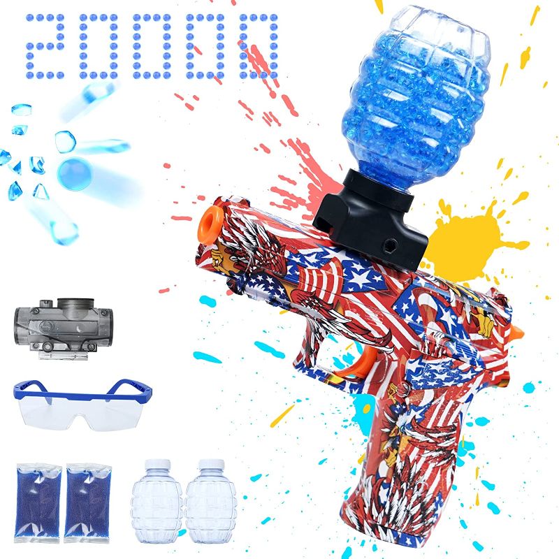 Photo 1 of FUNPLUS Splatter Balls Blaster, Gel Balls Blaster Automatic with 20000 Water Beads & 2 Gel Bottles, Backyard Fun Outdoor Activities Shooting Game Gift for Adults and Teens Ages 12+
