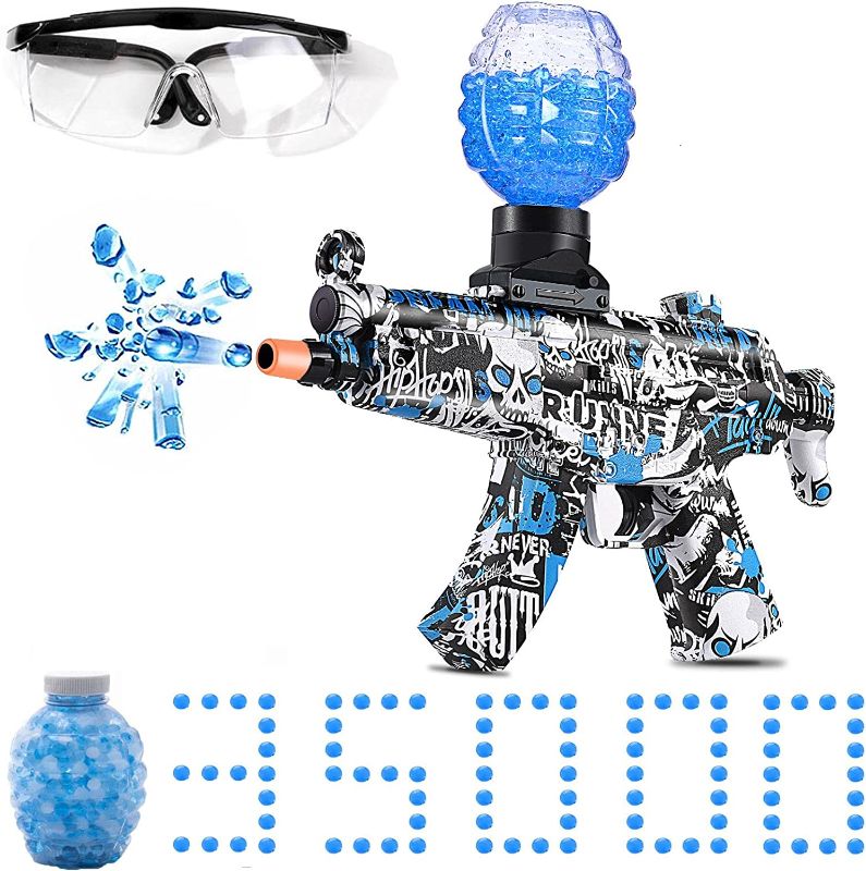 Photo 1 of Electric with Gel Ball Blaster-MP5,Splatter Ball Blaster,with 35000+ Drops and Goggles,Outdoor Yard Activities Shooting Game,Ages 12+
