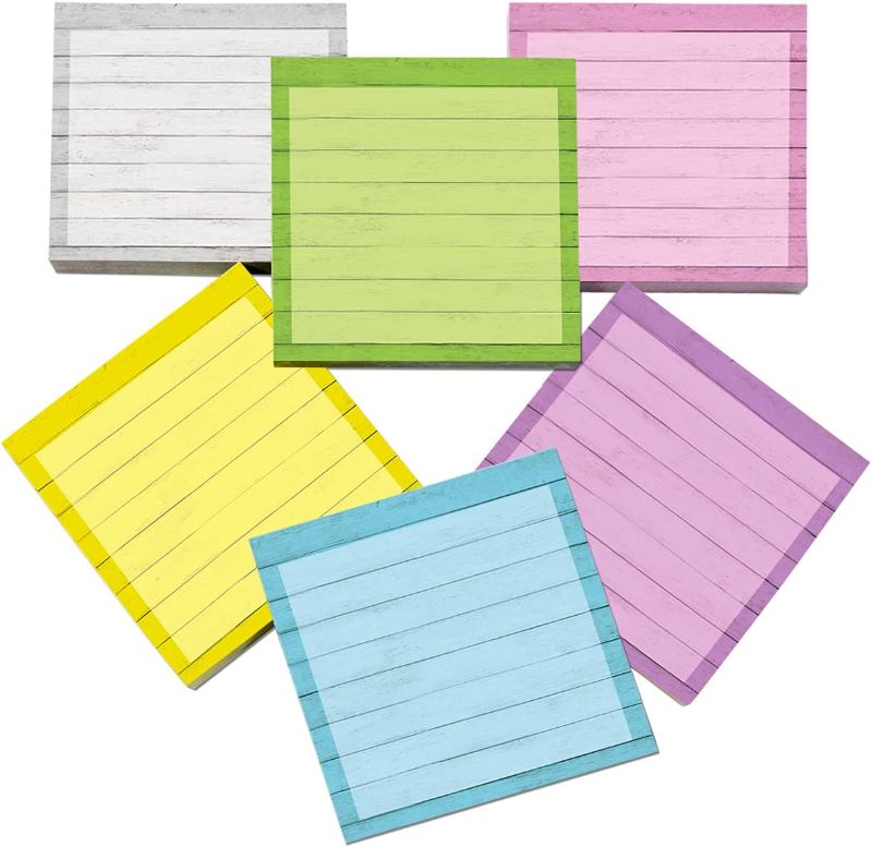 Photo 1 of Sticky Notes Rustic Note Memo Pads Cute Notepads Back to School Supplies 3 x 3 inch 80 Sheets/Pad with 3 Magnet Pins
