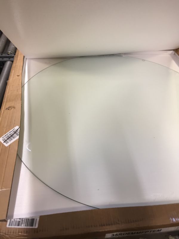 Photo 2 of 35" Inch Round Glass Table Top - Tempered - 1/4" Inch Thick- Flat Polished
