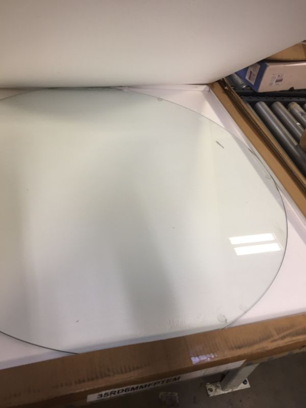 Photo 3 of 35" Inch Round Glass Table Top - Tempered - 1/4" Inch Thick- Flat Polished
