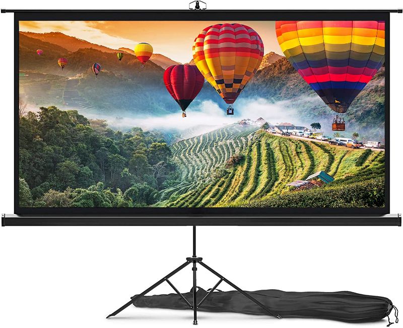 Photo 1 of Universal 100-Inch Tripod Screen - Floor Standing Portable Fold-Out Roll-Up Tripod Manual Projector Screen
