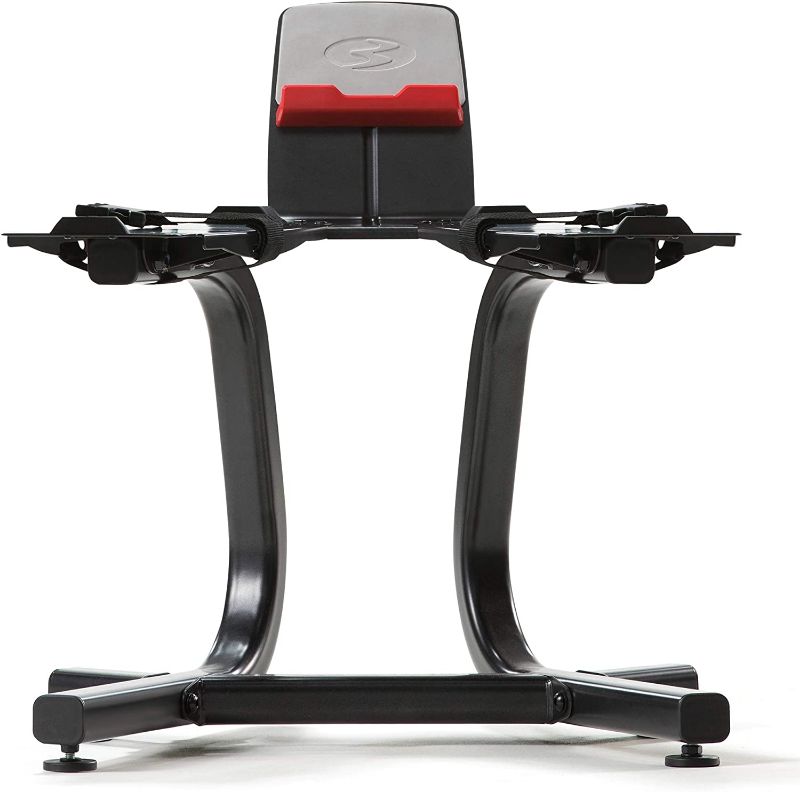 Photo 1 of Bowflex SelectTech Dumbbell Stand with Media Rack-----hardware is loose in the box and missing some parts 

