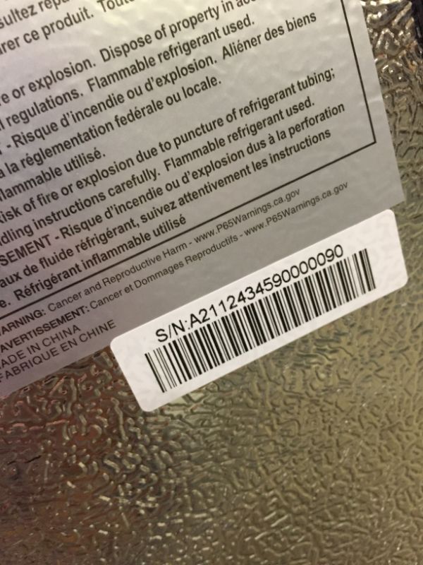 Photo 7 of Frigidaire EFRF314-AMZ Upright Freezer 3.2 cu ft Stainless Platinum Design Series-----THERE ARE MINOR DENTS VIEW PICTURES FOR REFERENCE 
