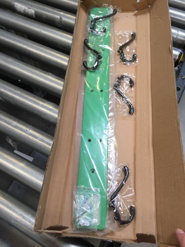 Photo 1 of 2---Wall Mounted Coat Rack Ethuh Rustic Wall Hook Solid Wood Hat Hanger Entryway Hanging Coat Rack4 Silver Metal for Entryway, only 1screws to Hold The Hooks Rack (Green Black)

