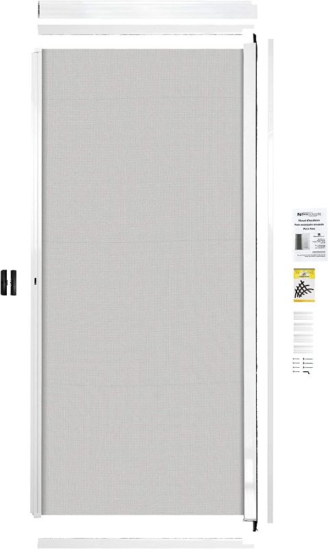 Photo 1 of NovaScreen - Retractable Screen Patio Door | Durable & Strong, PVC & Aluminium Components, for 5 & 6 Foot Width Standard Sliding Patio Door | Hardware & Mesh, Easy to Install, (White)
